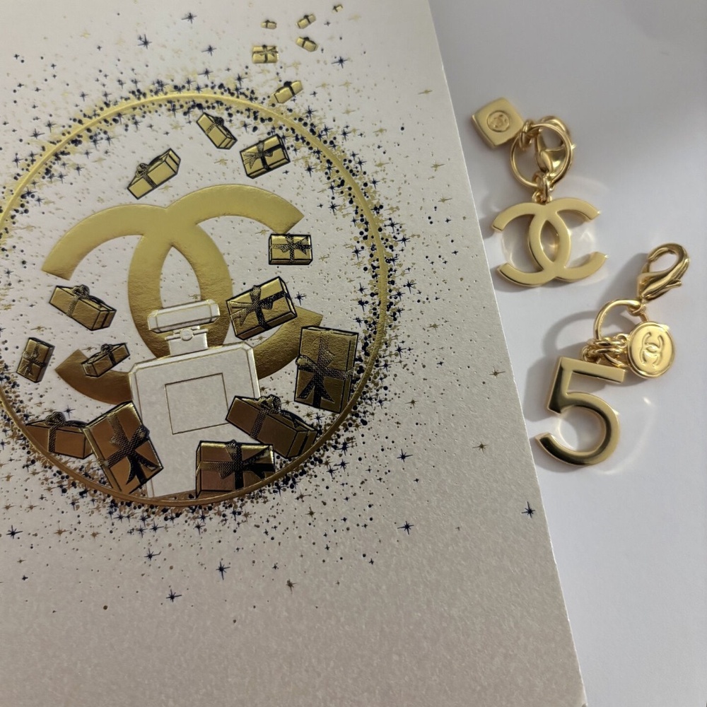 Chanel Logo No 5 Holiday Charms with Card Authentic
